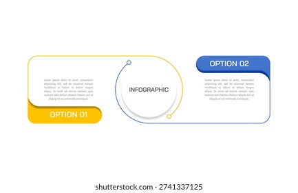 2 Simple horizontal timeline options for business development and comparison. Vector illustration.