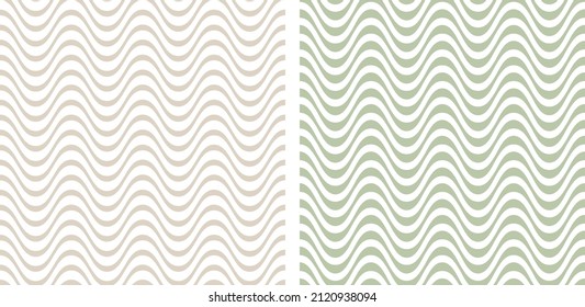 2 Sizes Seamless Repeat Pattern Modern Wavy Stripe 