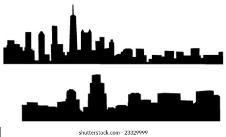 2 skylines of chicago illinois