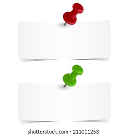 2 small papers with pin