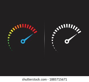 2 Speed metering dial vector icon illustration isolated on Black background
