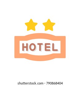 2 Star hotel flat icon