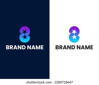 2 con plantilla de diseño de logotipo moderno estrella