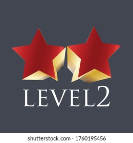 2 star star rating element. Vector graphics.