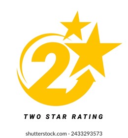 2 star rating. three star Symbol or emblem. vector illustration