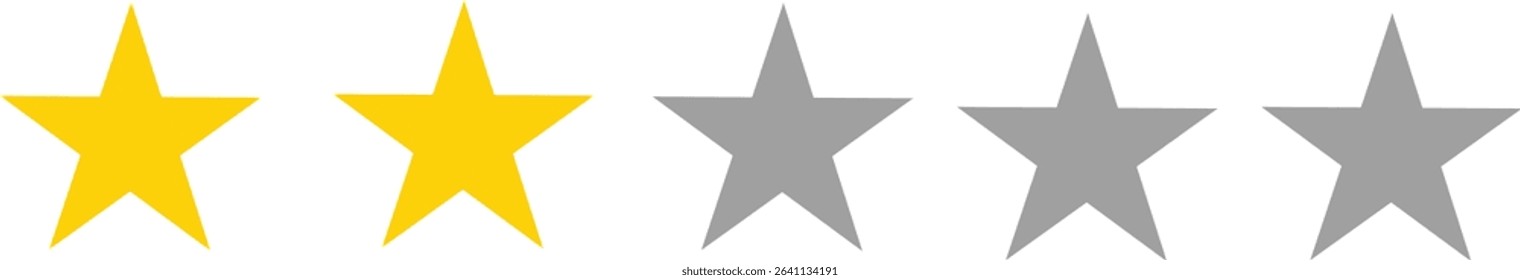 2 star ratings icon vector