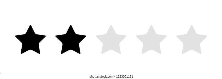  2 stars icon vector,rating stars