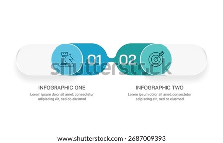 2 Step Business Infographic Timeline Template for Strategy and Goals. Comparison, Banner, Brochure and Plan. Vector illustration.