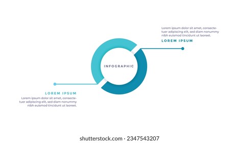 2 step circular infographic design. Business vector template. Infographics for business concept. Can be used for presentations banner, workflow layout, process diagram, flow chart, info graph