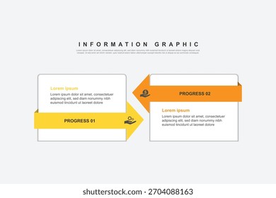 Projeto infográfico de 2 etapas. conceito de programação com layout de papel. pode ser usado para ilustração de fluxo de trabalho
