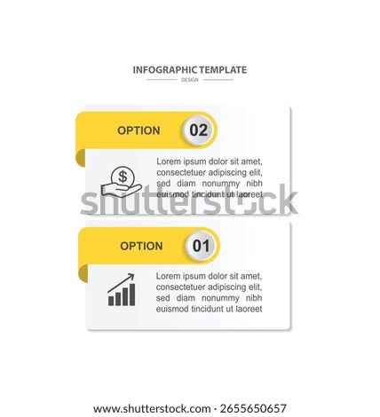 2 step infographic design. schedule concept with paper layout. can be used for workflow illustration