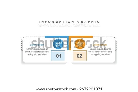 2 step infographic design. schedule concept with paper layout. can be used for workflow illustration
