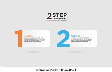 2 step infographic element. Business concept with 2 options, steps or processes. data visualization. Vector illustration.