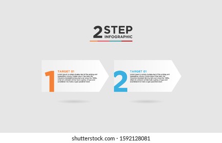 2 step infographic element. Business concept with 2 options, steps or processes. data visualization. Vector illustration.