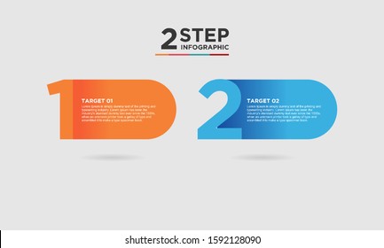 2 step infographic element. Business concept with 2 options, steps or processes. data visualization. Vector illustration.
