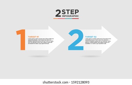2 step infographic element. Business concept with 2 options, steps or processes. data visualization. Vector illustration.