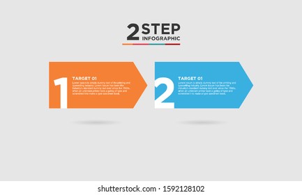 2 step infographic element. Business concept with 2 options, steps or processes. data visualization. Vector illustration.