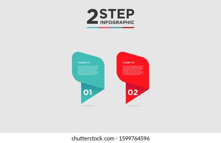 2 step infographic element. Business concept with two options and number, steps or processes. data visualization. Vector illustration.