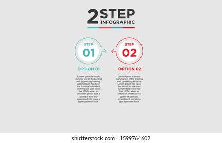 2 step infographic element. Business concept with two options and number, steps or processes. data visualization. Vector illustration.