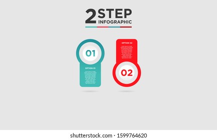 2 step infographic element. Business concept with two options and number, steps or processes. data visualization. Vector illustration.