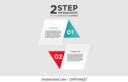 2 step infographic element. Business concept with two options and number, steps or processes. data visualization. Vector illustration.