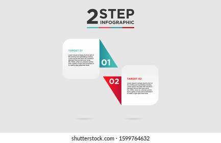 2 step infographic element. Business concept with two options and number, steps or processes. data visualization. Vector illustration.