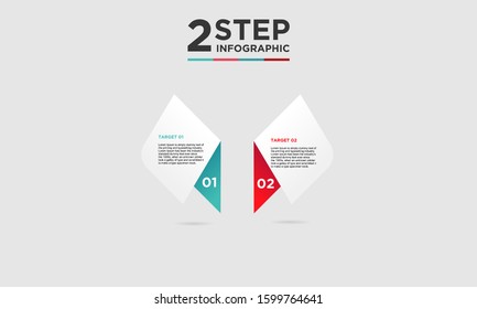 2 step infographic element. Business concept with two options and number, steps or processes. data visualization. Vector illustration.