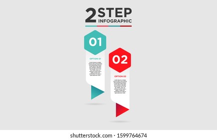 2 step infographic element. Business concept with two options and number, steps or processes. data visualization. Vector illustration.