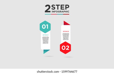 2 step infographic element. Business concept with two options and number, steps or processes. data visualization. Vector illustration.