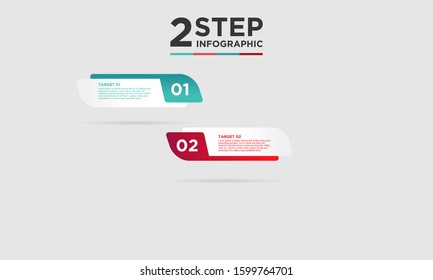 2 step infographic element. Business concept with two options and number, steps or processes. data visualization. Vector illustration.