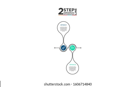 2 step infographic element. Business concept with two options and number, steps or processes. data visualization. Vector illustration.