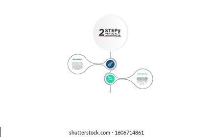 2 step infographic element. Business concept with two options and number, steps or processes. data visualization. Vector illustration.