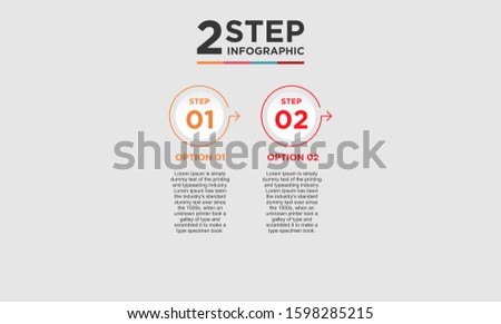 2 step infographic element. Business concept with twooptions and number, steps or processes. data visualization. Vector illustration.