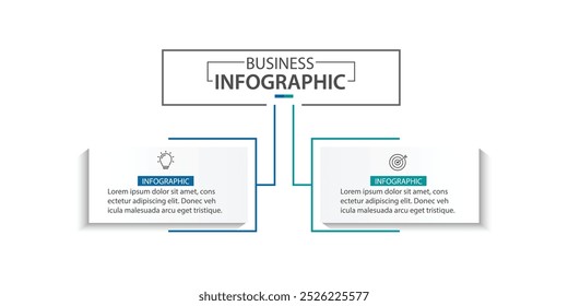 2 Etapa Infográfico elemento design Modelo de vetor para apresentação.