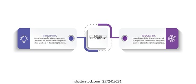 2 Step Infographic element design Vector template for presentation.