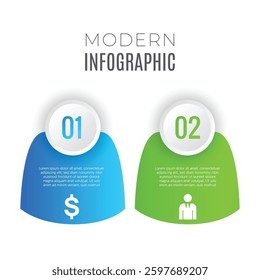 2 step infographic layout chart list stylish template editable design