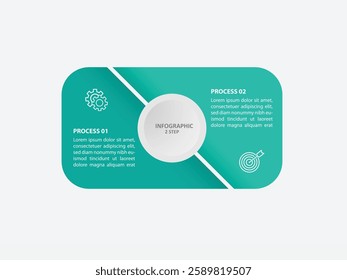 2 step infographic template design vector for business presentation and information 
