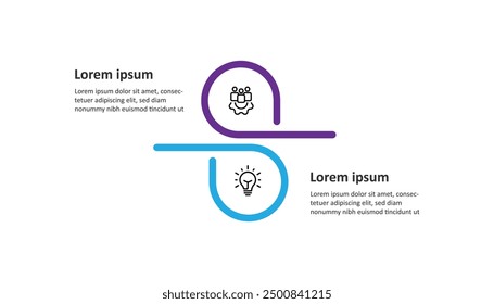 La Plantilla de infografía de 2 pasos con estilo de papel se puede utilizar para el flujo de trabajo, la información comercial, la visualización de datos de presentación y el Diseño gráfico de Web 