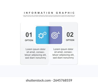 template infographique en 2 étapes avec mise en page de conception de papier pour les entreprises et webdesign 