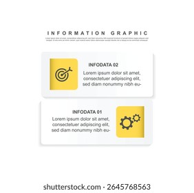 2 step infographic template with paper design layout for business and webdesign 