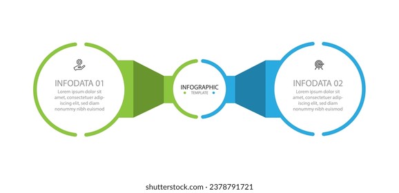 2 step infographic template vector element 