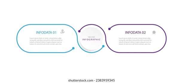 elemento vector de plantilla de infografía de 2 pasos 