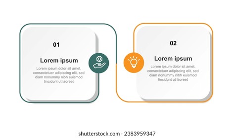 2 step infographic template vector element 