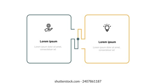 2 step infographic template vector element 