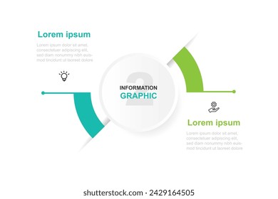 2 step infographic template vector element suitable for web presentation and business information