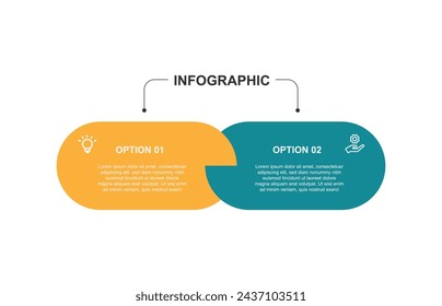 2 step infographic template vector element