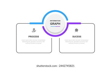 2 step infographic template vector element