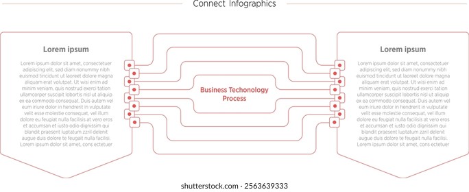 2 step infographic template vector element, connecting Business technology process