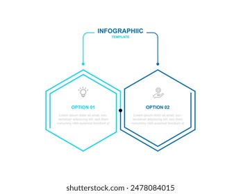 2 step line connection for infographic template.