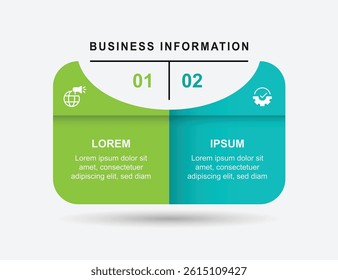 2 step paper infographic template with icons suitable for business information and banner presentation